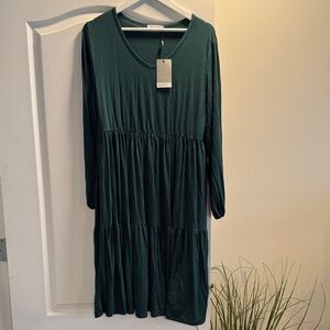 Chic Long Sleeve Green Dress